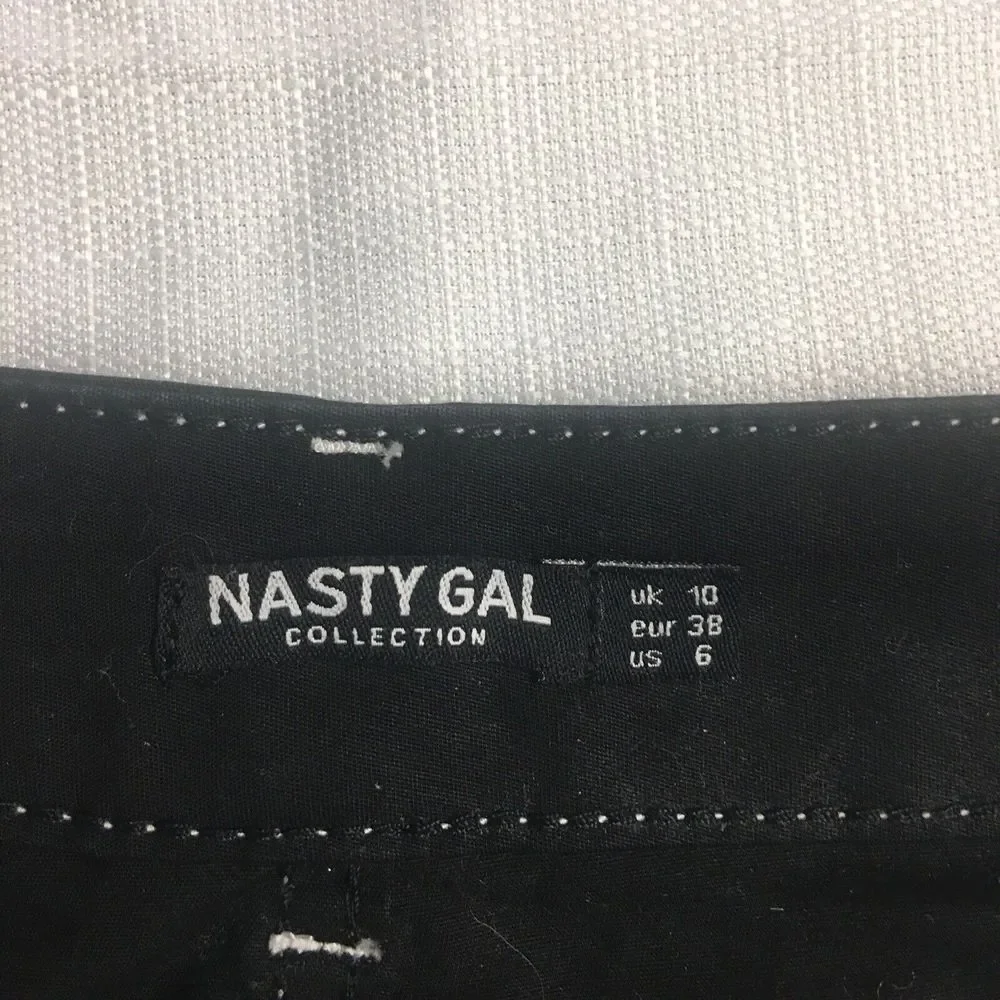 Nasty Gal Skirt 6 Womens‎ Black Cargo Mini Casual White Stitching Fashion skirt